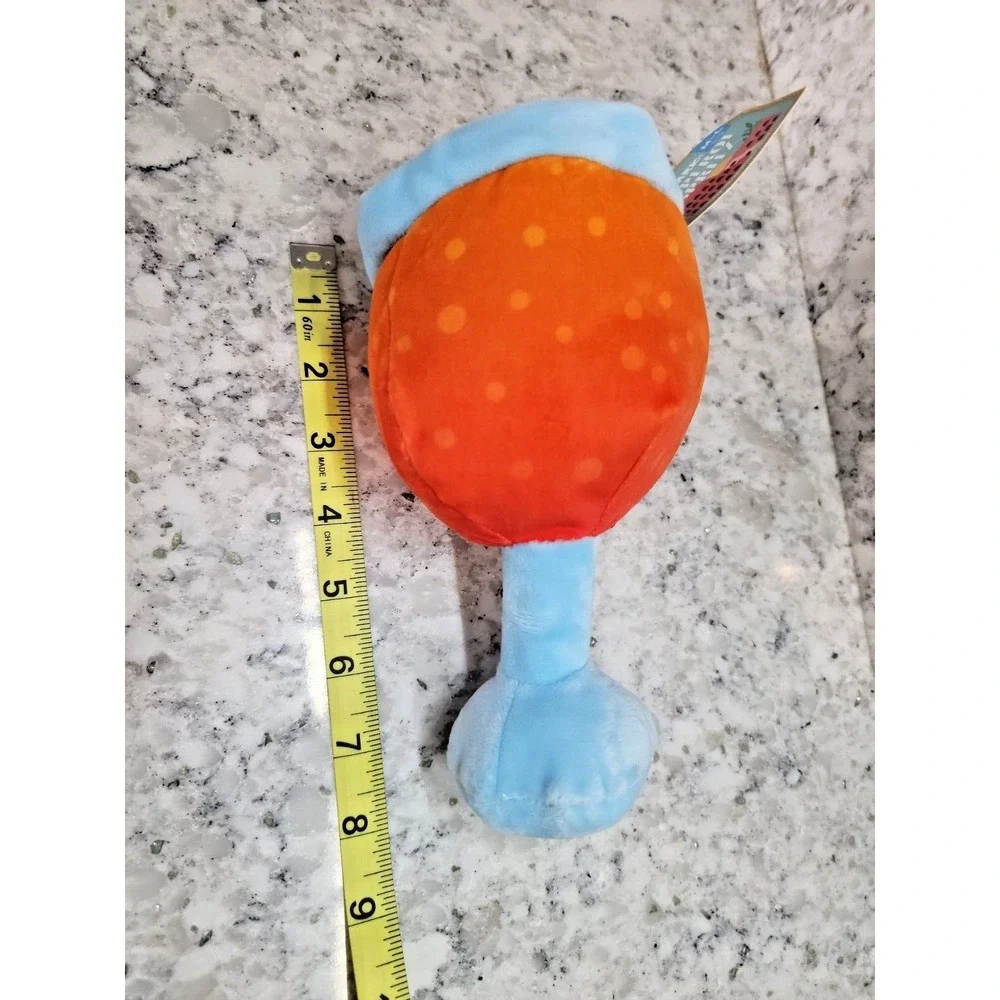 Bark‎ Box Puperol Spritz Dog Toy Orange Blue Squeaker Crinkle Plush M-L NWT